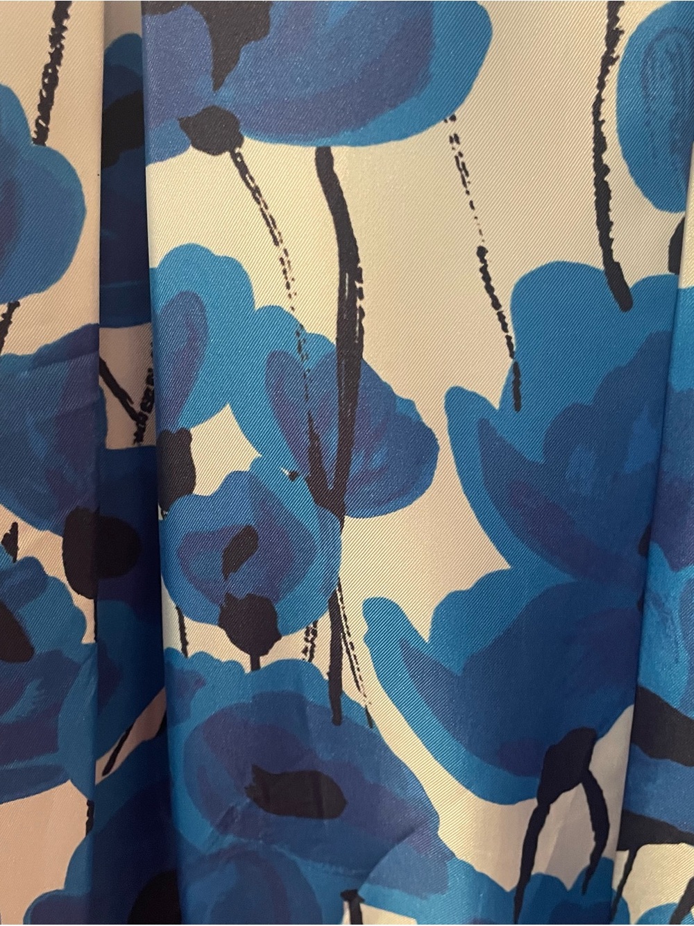 Brooks Brothers Silk Blue and White Floral Pleated Skirt - Picture 4 of 4